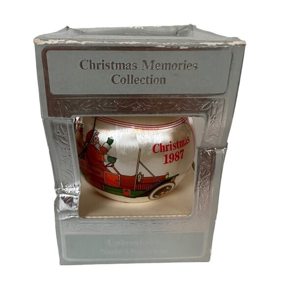 Satin Santa Ornament Unbreakable Vintage Christmas Memories Collection 1987 Box - Picture 4 of 14